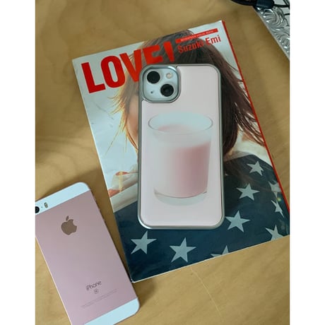 Strawberry milk silver epoxy case