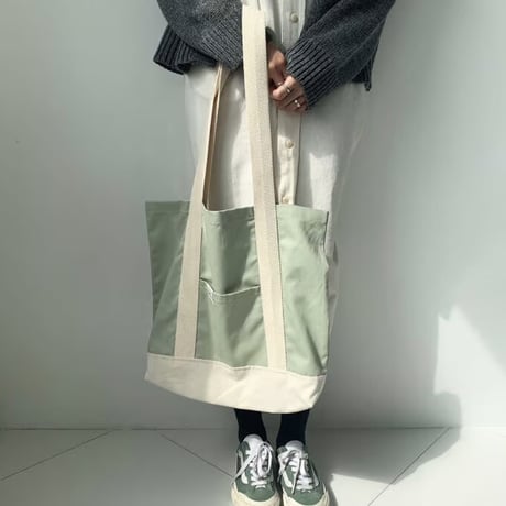 creamy mint tote bag