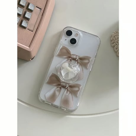 White Ribbon Heart Hemisphere Grip Tok