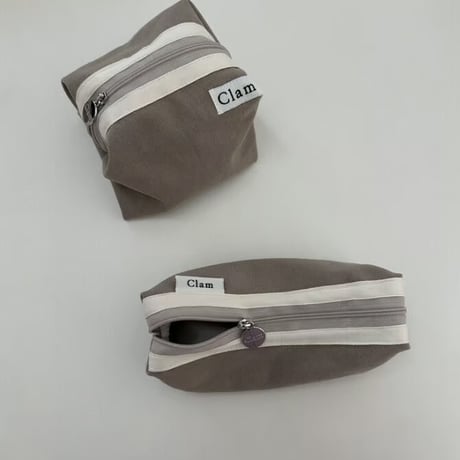 [Clam正規販売店] round pencilcase Milk tea
