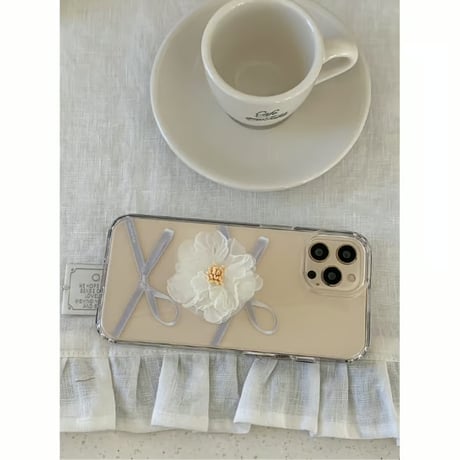 [Still in Stock] Silver Ribbon Knot Jelly Hard Case