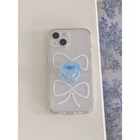 Ribbon Drawing Jelly Hard Case White