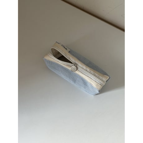 [Clam正規販売店] round pencilcase Little stripe