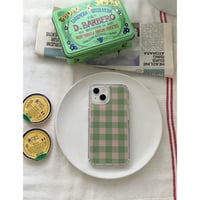 Vintage Check Jelly Hard Case Green