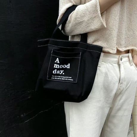 mini black stitch bag