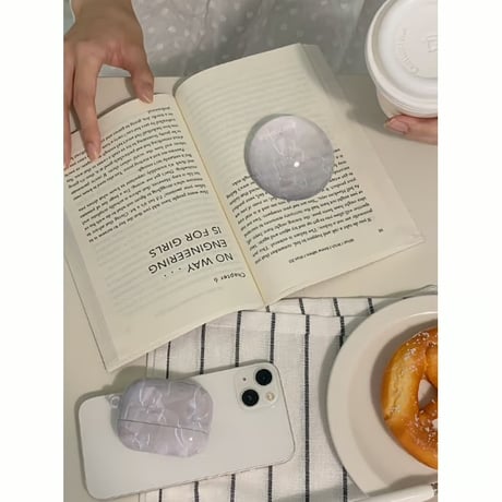 White Silver Ballet Core Ribbon AirPods Case