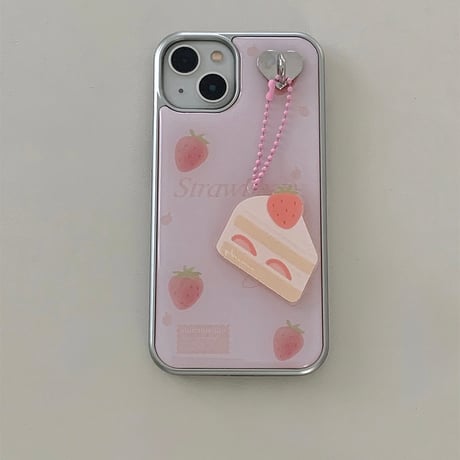 Pink Berry Cream Silver Epoxy Case