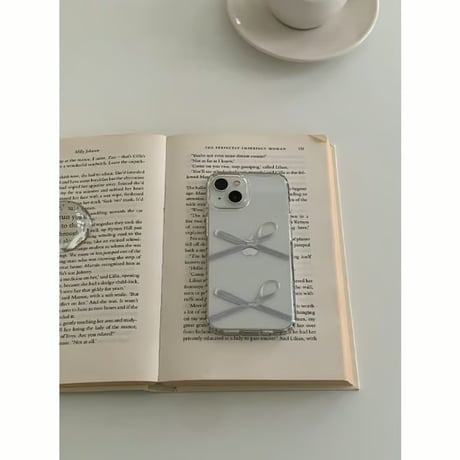 [Still in Stock] Silver Ribbon Knot Jelly Hard Case