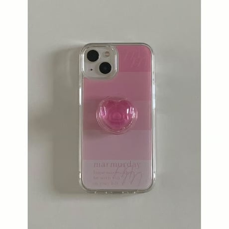 Pink Jelly Heart Resin Grip Tok