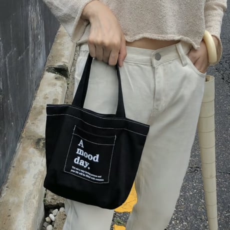 mini black stitch bag