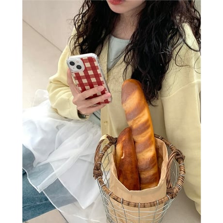 Vintage Check Jelly Hard Case Red