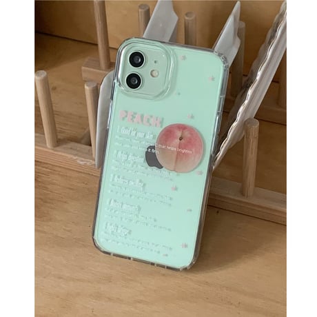 Fruit letter jelly hard case Peach