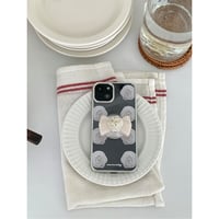[MagSafe gray ring] Pure Rose Silver Frame Transparent Case