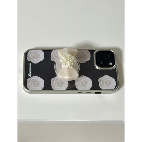[MagSafe pink ring] Pure Rose Silver Frame Transparent Case