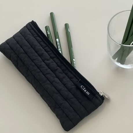 [Clam正規販売店] flat pencilcase Soft black