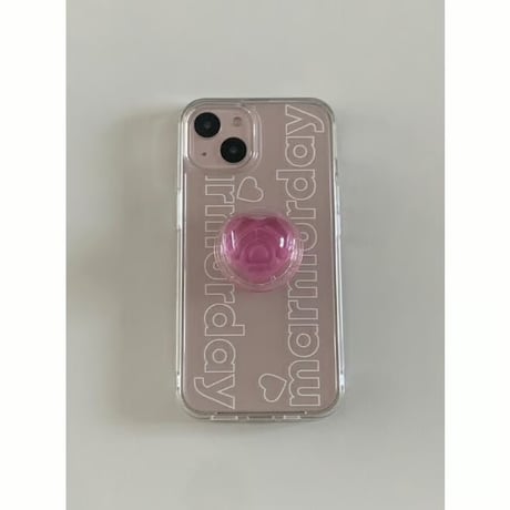 Pink Jelly Heart Resin Grip Tok