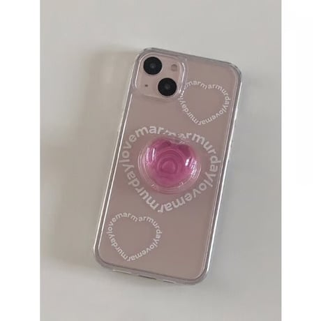 Pink Jelly Heart Resin Grip Tok