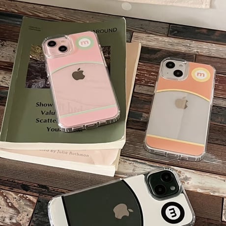 Round Jelly Hard Case Coral&Yellow