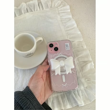 [Still in Stock] Ballerina Ribbon White Jelly Hard Case