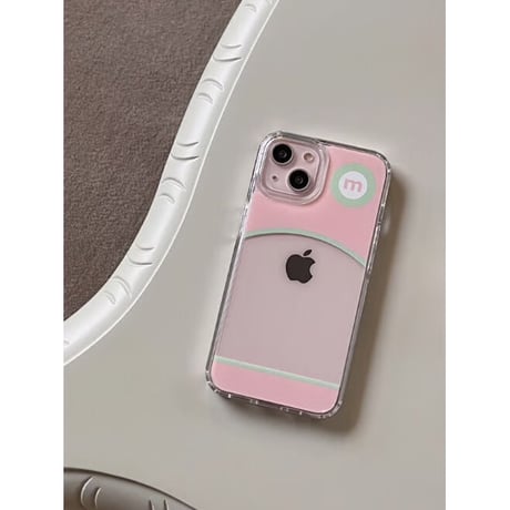 Round Jelly Hard Case Pink&Green