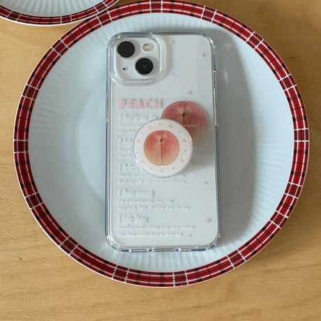 Fruit letter jelly hard case Peach