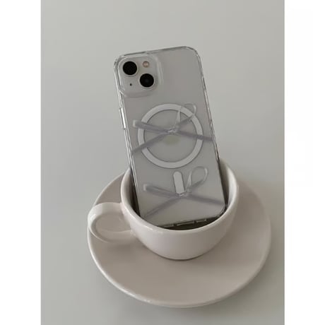 [Still in Stock] Silver Ribbon Knot Jelly Hard Case