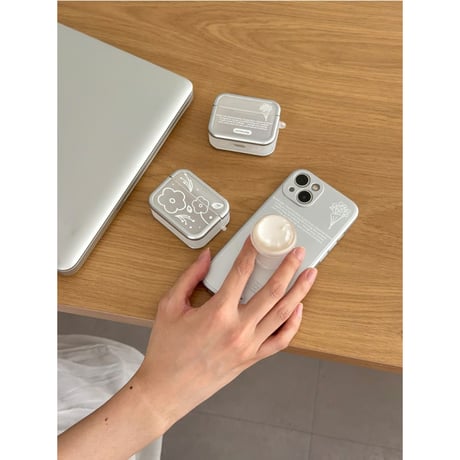 [MagSafe pink ring] Romantic Script Silver Case