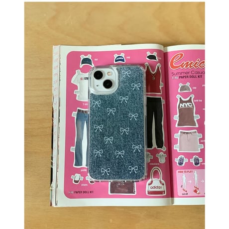 Denim Ribbon Gel Hard Case