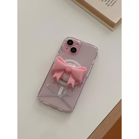 [Still in Stock] Silver Ribbon Knot Jelly Hard Case
