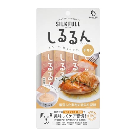 しるるん  SILKFULL 犬用 ピューレ（チキン、ヤギミルク、いちご大福）