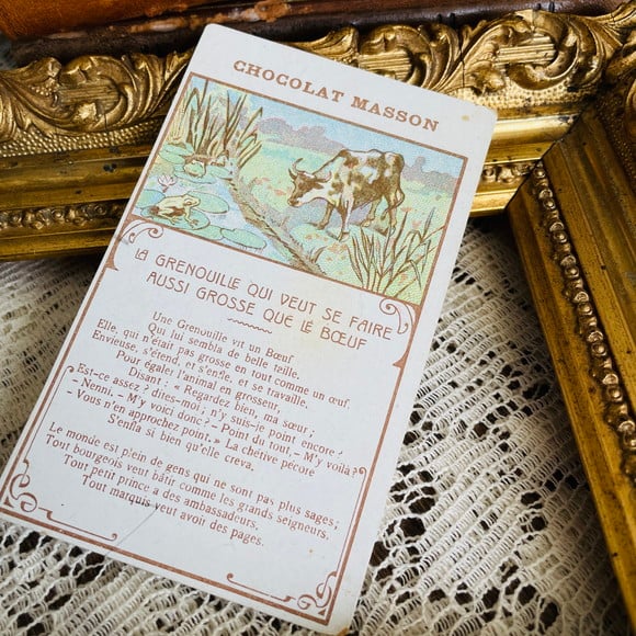 フランスアンティーク　クロモカードCHOCOLAT MASSON 4枚セット フランスアンティーク クロモス クロモカード CHOCOLAT BESNIER DU MANS