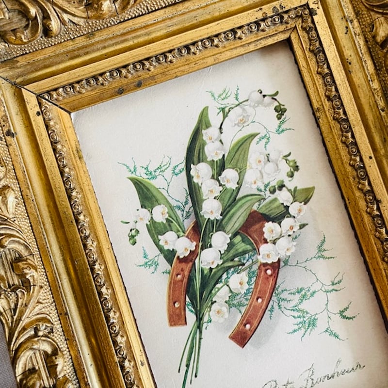 フランス アンティークポストカード 馬蹄とすずらん [s055f