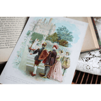 希少フランスアンティーク ボンマルシェの立体クロモカード 長靴を履い