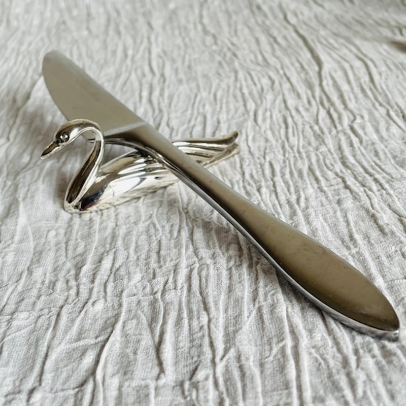 フランス 白鳥のカトラリーレスト シルバープレート [i011] | shanachie