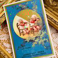 フランスアンティーク少女のクロモス フランスアンティーク クロモス・クロモカード 3人の少女 [ch015