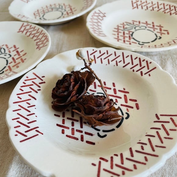 ディネット皿3枚セット　フランスアンティーク ディネット皿3枚セット フランスアンティーク ディネット皿3枚セット