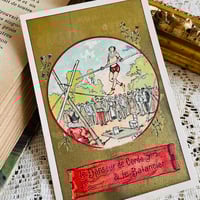 フランスアンティーク クロモス・クロモカード 3人の少女 [ch015