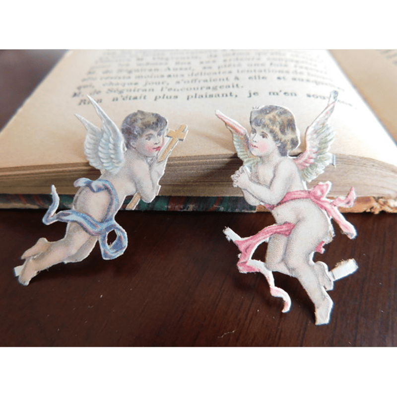 フランス アンティーク ダイカットのクロモ 天使 [chd019] | shanachie