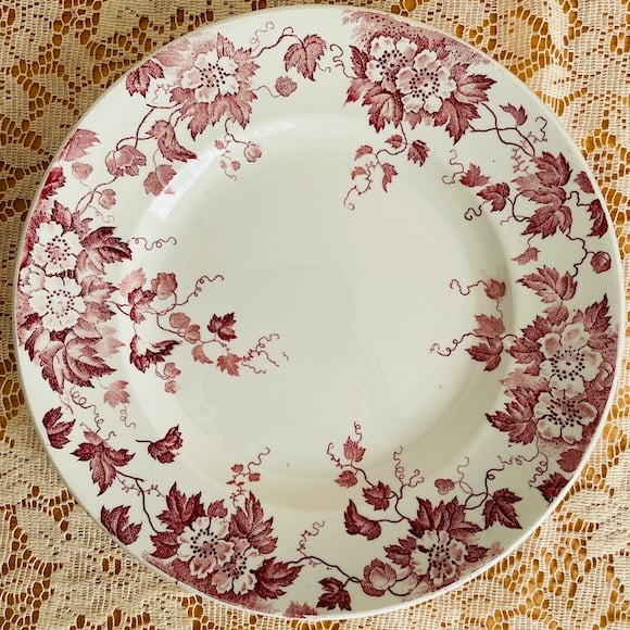 フランスアンティーク サンタマン プレート MARION 赤 [i024] | shanachie