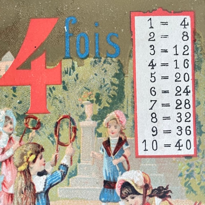 フランスアンティーク少女のクロモス