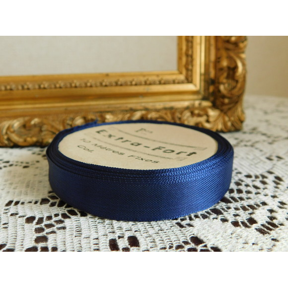 フランスアンティーク リボン ブルー系 850cm [m001] | shanachie