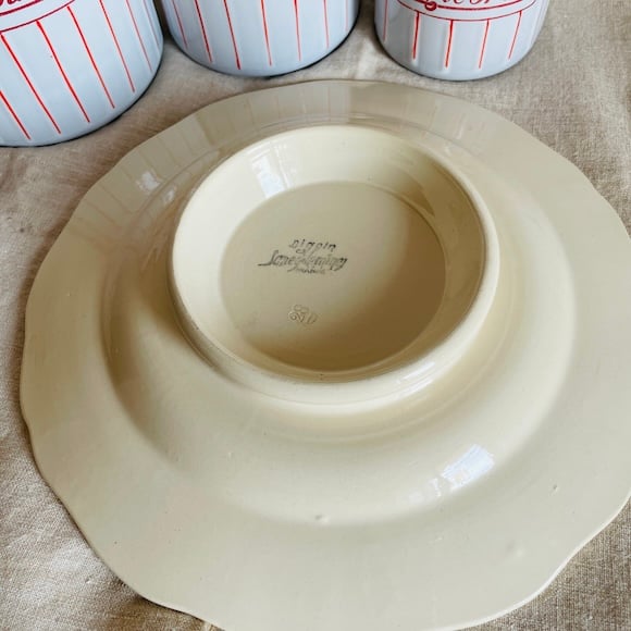 フランスアンティーク サルグミンヌ 花リムのコンポティエ [i003