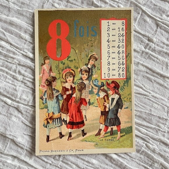 フランスアンティーク クロモス・クロモカード 8人の少女 [ch036