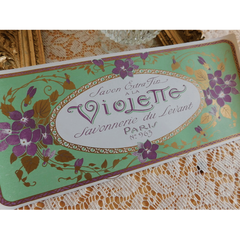 フランス　アンティーク　サボンラベルセットSavon ＊Violettes ＊ フランスアンティーク サボンラベル Savon Extra Fin a la Violette