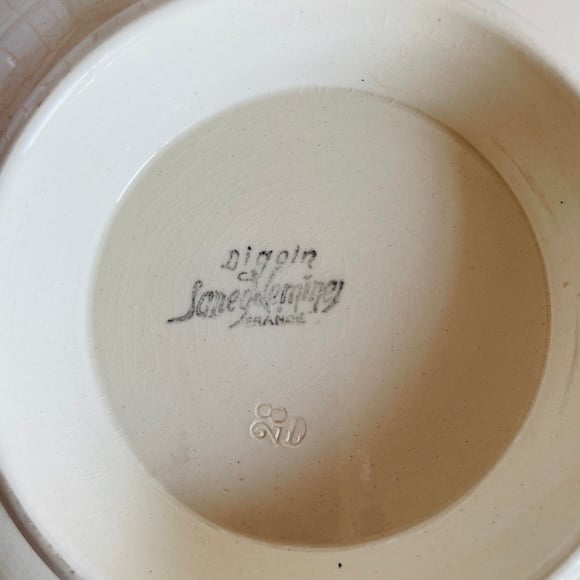 フランスアンティーク サルグミンヌ 花リムのコンポティエ [i003