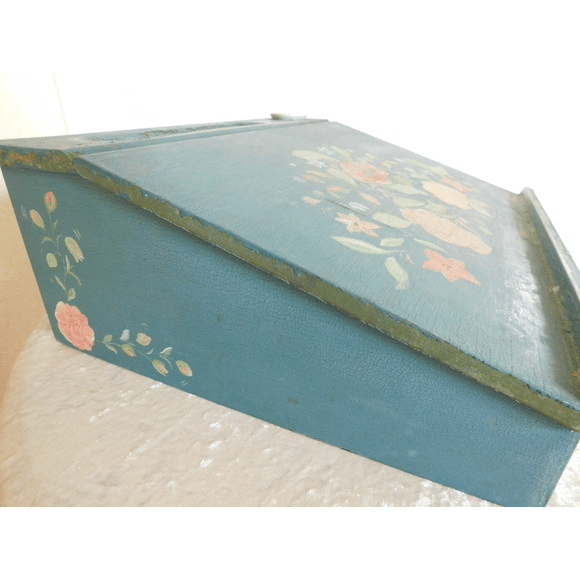 フランス ライティング トールペイントのボックス ブロカント [h028