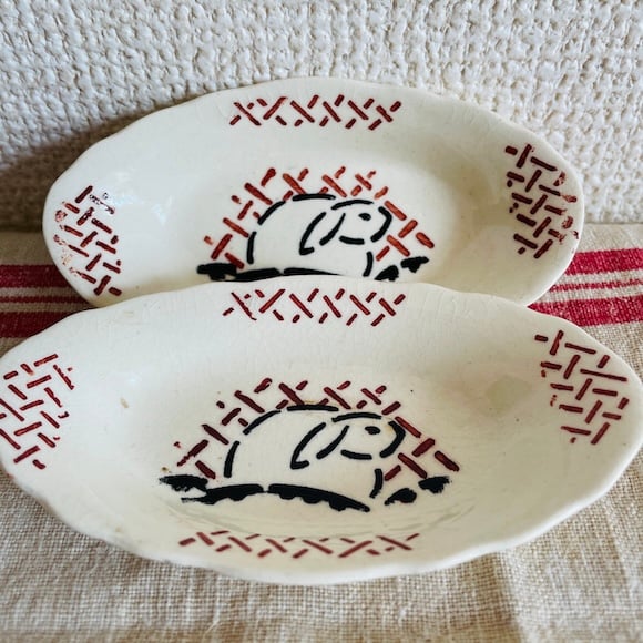 フランスアンティーク小さなラヴィエブルーの小花ディネットドール