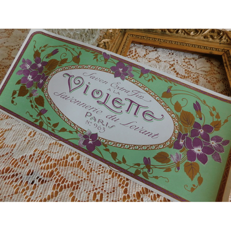 フランスアンティーク サボンラベル Savon Extra Fin a la Violette