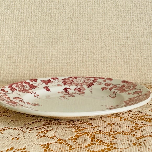 フランスアンティーク サンタマン プレート MARION 赤 [i024] | shanachie