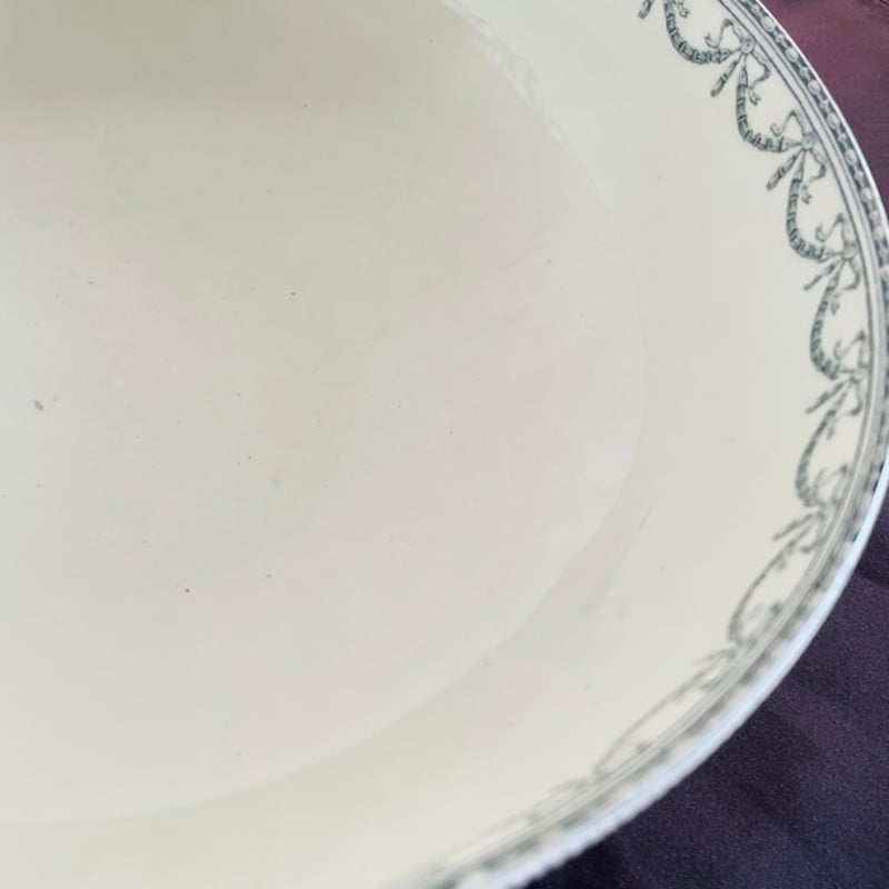 ⚫︎フランスアンティーク⚫︎リボン小花ガーランド 可憐なサラン窯レギュミエール ⚫︎フランスアンティーク⚫︎リボン小花ガーランド 可憐なサラン窯